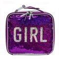 Lunch box Insulated Soft Bag Mini Cooler Bag Reversible Sequin Lunch Bag For School Kids
